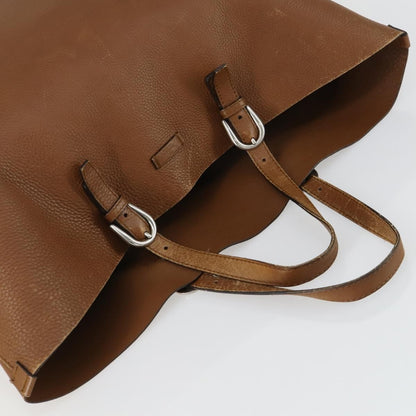 Gucci GUCCI Tote Bag Leather Brown Silver Authentic 160133