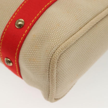 Louis Vuitton LOUIS VUITTON Antigua Cabas MM Tote Bag Beige Red M40035 LV Authentic 137278