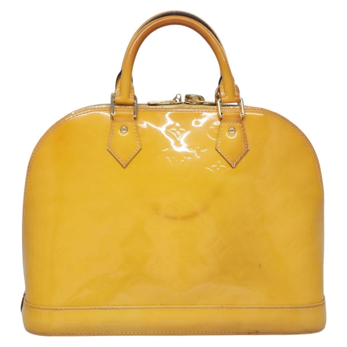 Louis Vuitton LOUIS VUITTON Monogram Vernis Alma PM Hand Bag Citrin M90101 LV Authentic EC497