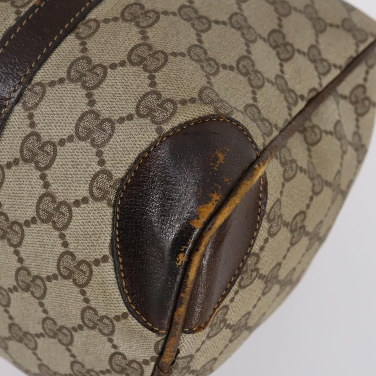 Gucci GUCCI GG Supreme Web Sherry Line Shoulder Bag PVC 2 Set Beige Authentic gh1006
