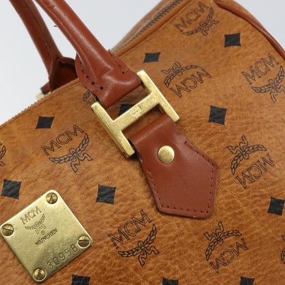 MCM MCM Logogram Vicetos Boston Bag PVC Leather Brown Gold Authentic gh1074