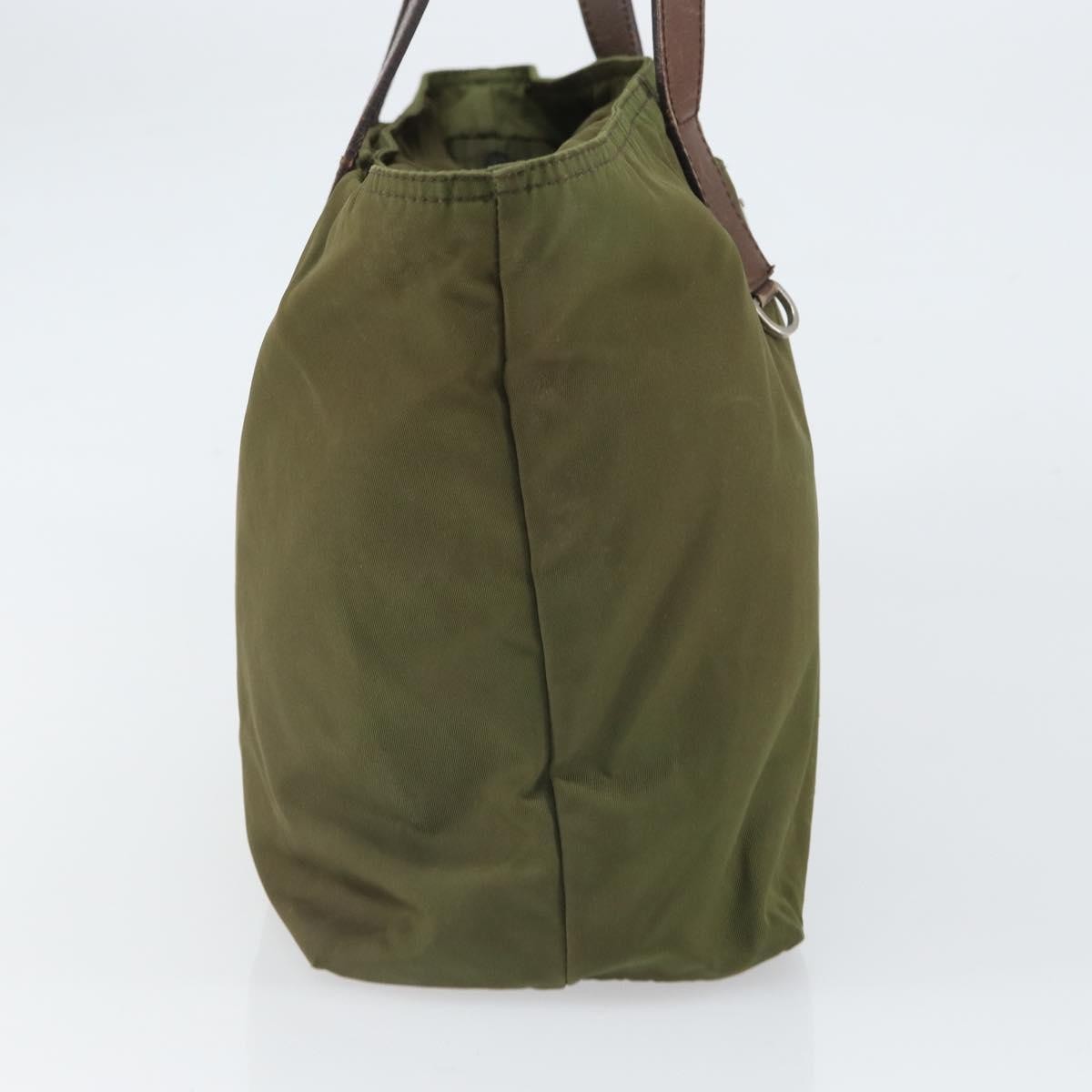Prada PRADA Tote Bag Nylon Green Silver Authentic 157537