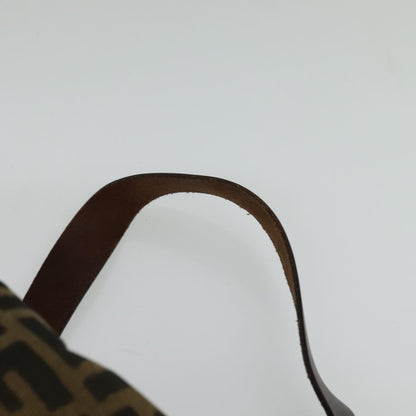 Fendi FENDI Zucca Canvas Hand Bag Black Brown Authentic ar13658