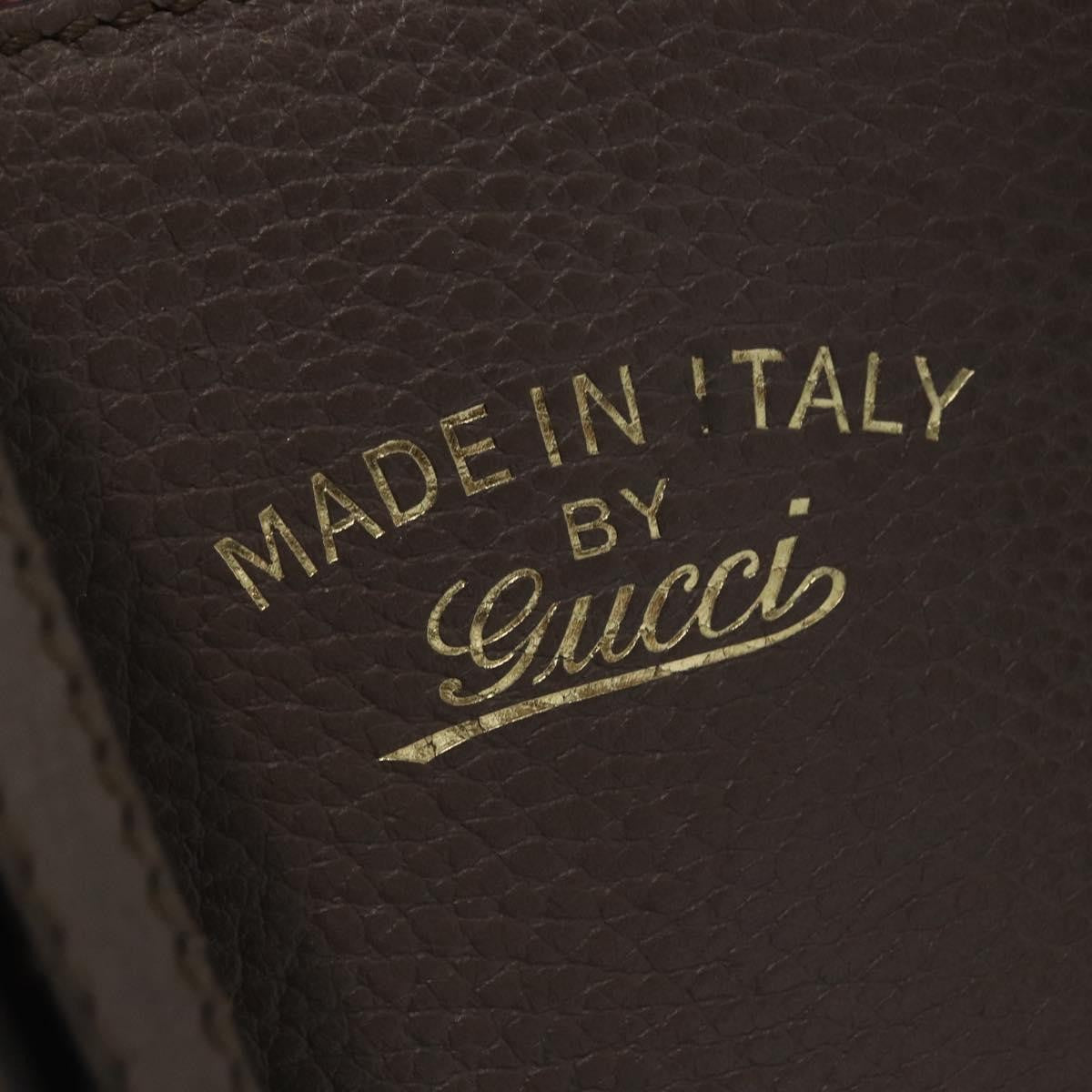 Gucci GUCCI Tote Bag Leather Brown Gold 354408 Authentic bs33432