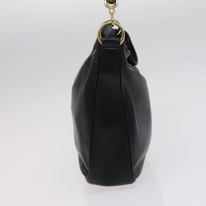 Gucci GUCCI Bamboo Hand Bag Leather 2way Black 001 1638 Authentic 114458