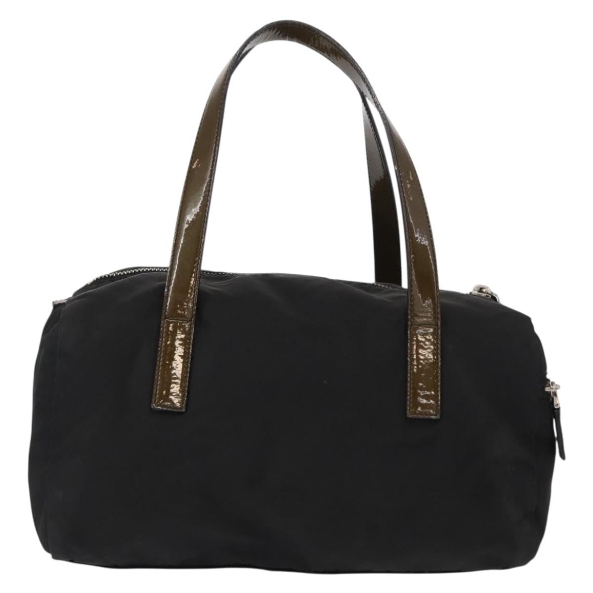Prada PRADA Hand Bag Nylon Black Silver Authentic 153944