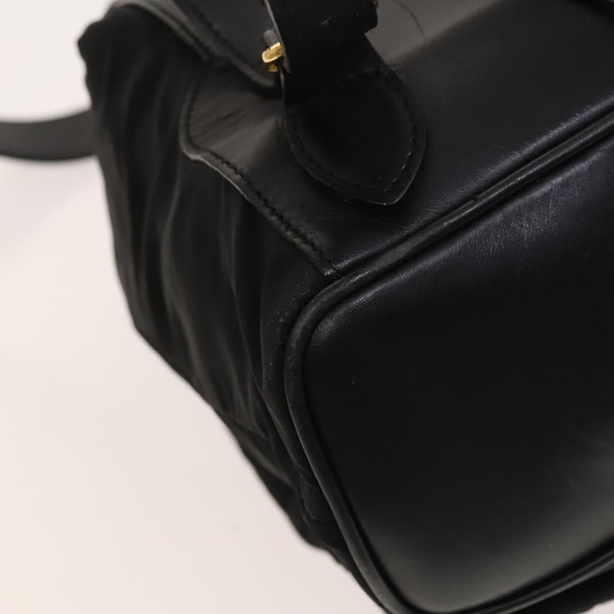 Gucci GUCCI Bamboo Backpack Leather Black Authentic th5812 Bag