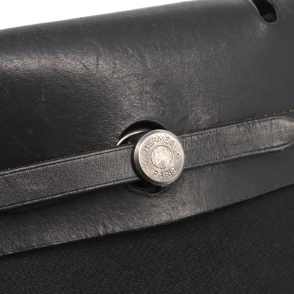 Hermès Hermès HERMES Herbag MM Hand Bag Canvas Leather Black Silver Authentic gh1501
