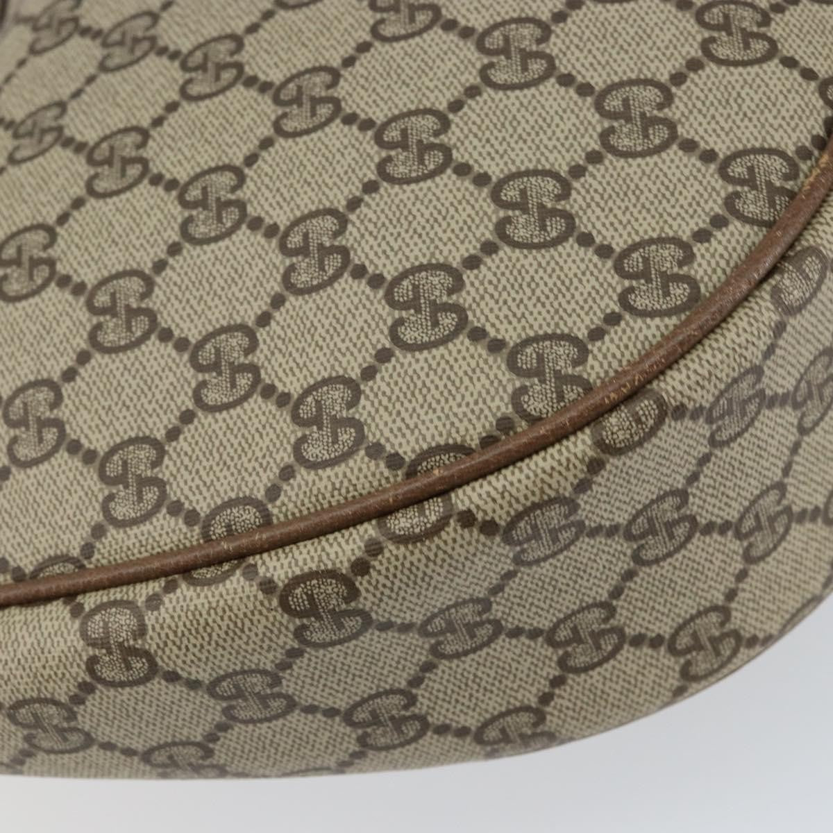 Gucci GUCCI GG Supreme Shoulder Bag PVC Beige Gold Authentic ep12173