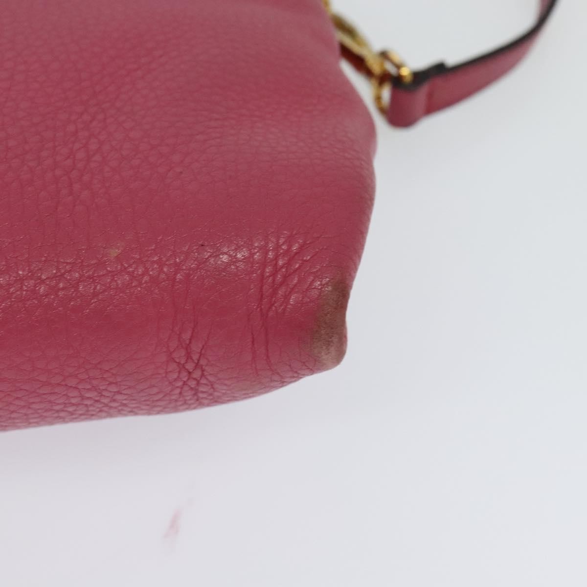 Prada PRADA Shoulder Bag Leather Pink Gold Authentic BD1620