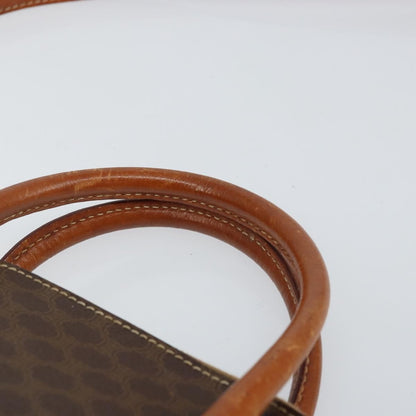 Celine CELINE Macadam Canvas Hand Bag PVC 2way Brown Gold Authentic 151939