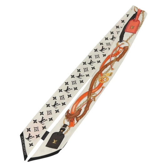Louis Vuitton LOUIS VUITTON Flower And Straps Bando BB Scarf Silk White M90658 LV Authentic 136325M Bag