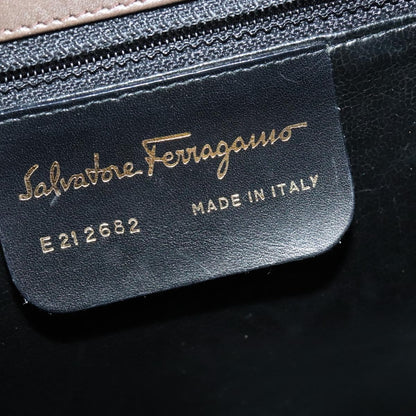 Salvatore Ferragamo Salvatore Ferragamo Gancini Shoulder Bag Leather Brown Gold Authentic 128109