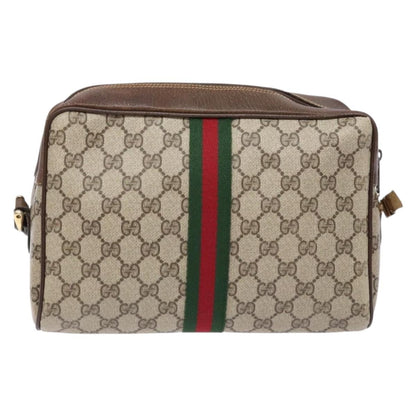 Gucci GUCCI GG Supreme Web Sherry Line Shoulder Bag PVC Beige 001 4071 5 Authentic gh717