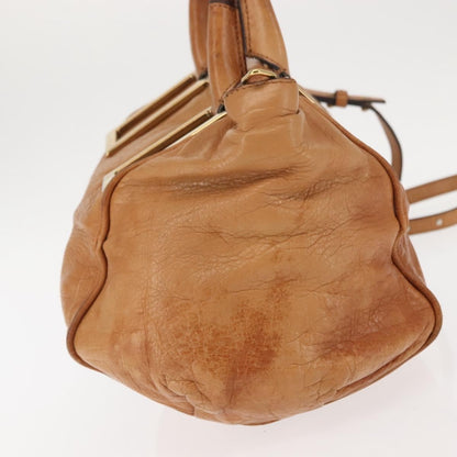 Chloé Chloé Chloe Etel Hand Bag Leather 2way Beige Gold Authentic fm4883