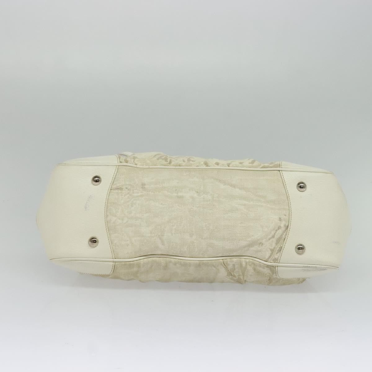 Prada PRADA Shoulder Bag Canvas Silver White Authentic fm4672