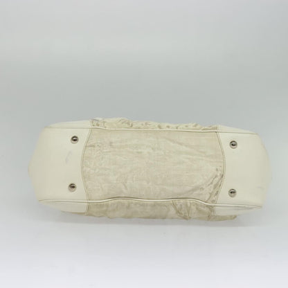 Prada PRADA Shoulder Bag Canvas Silver White Authentic fm4672