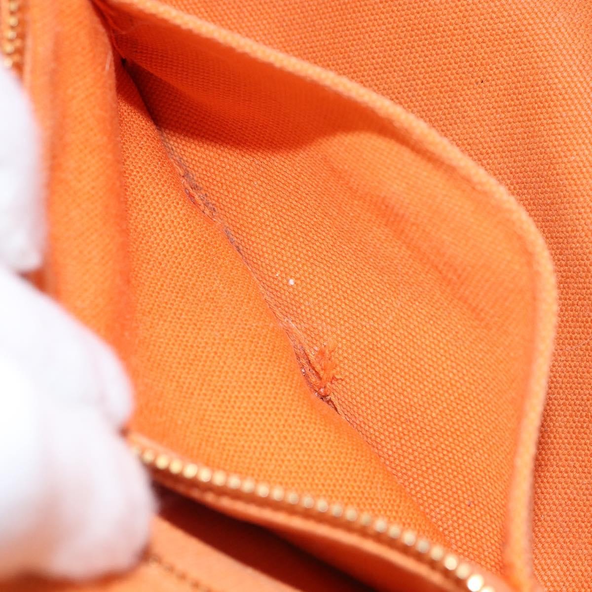 Prada PRADA Canapa PM Hand Bag Canvas Orange Gold Authentic 164219