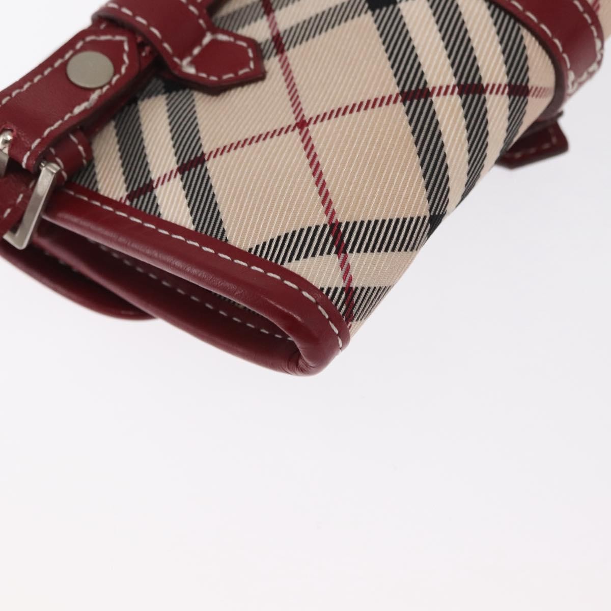 Burberry BURBERRY Nova Check Blue Label Waist Bag Canvas 2way Beige Silver Authentic 169117