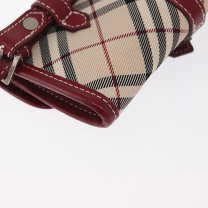 Burberry BURBERRY Nova Check Blue Label Waist Bag Canvas 2way Beige Silver Authentic 169117