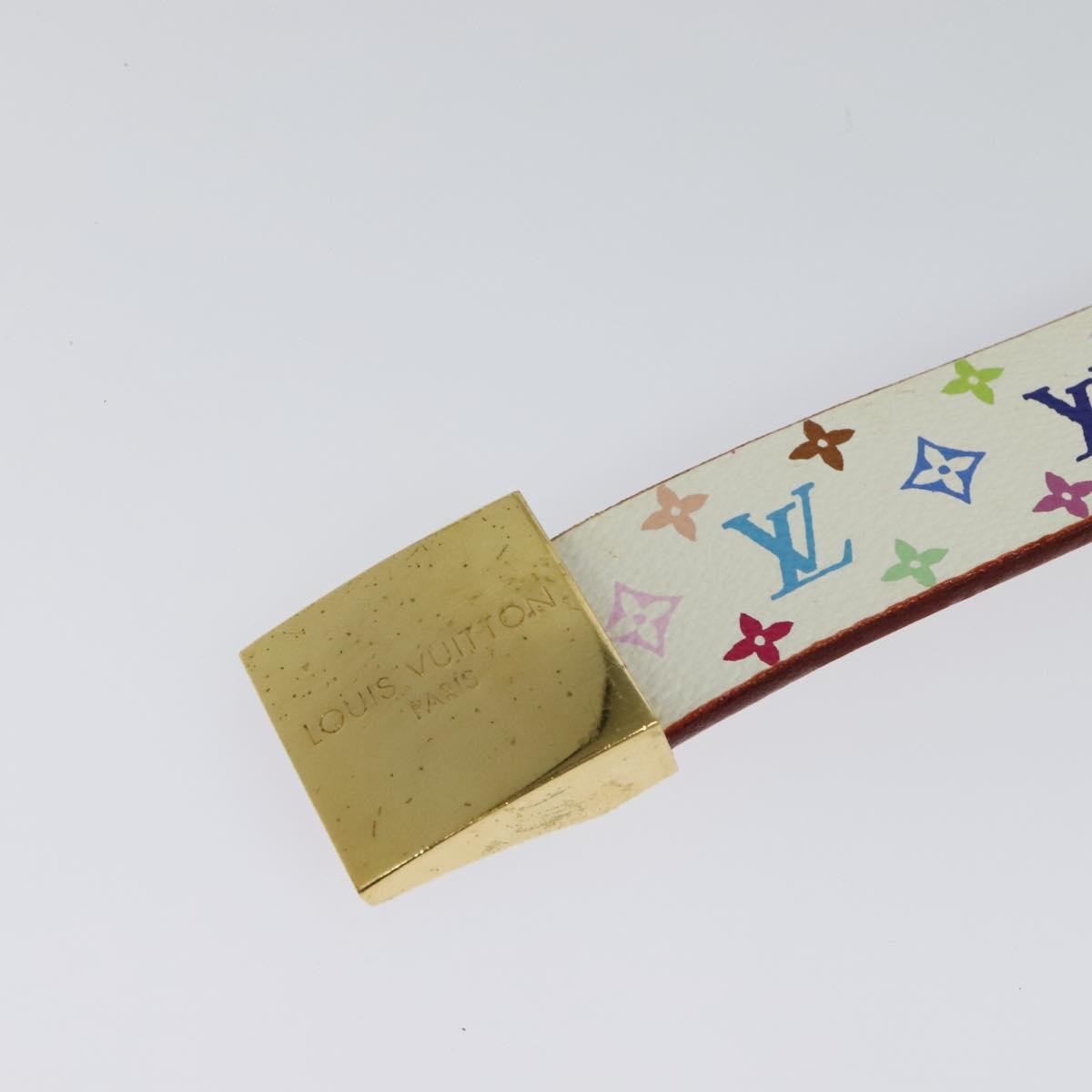 Louis Vuitton LOUIS VUITTON Monogram Multicolor Ceinture Carre Belt White M9270U LV Authentic MY153 Bag