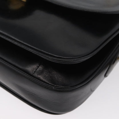 Celine CELINE Horse Carriage Shoulder Bag Leather Black Gold Authentic bs33584