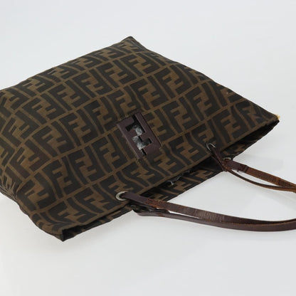 Fendi FENDI Zucca Canvas Tote Bag Brown Black Authentic 175192