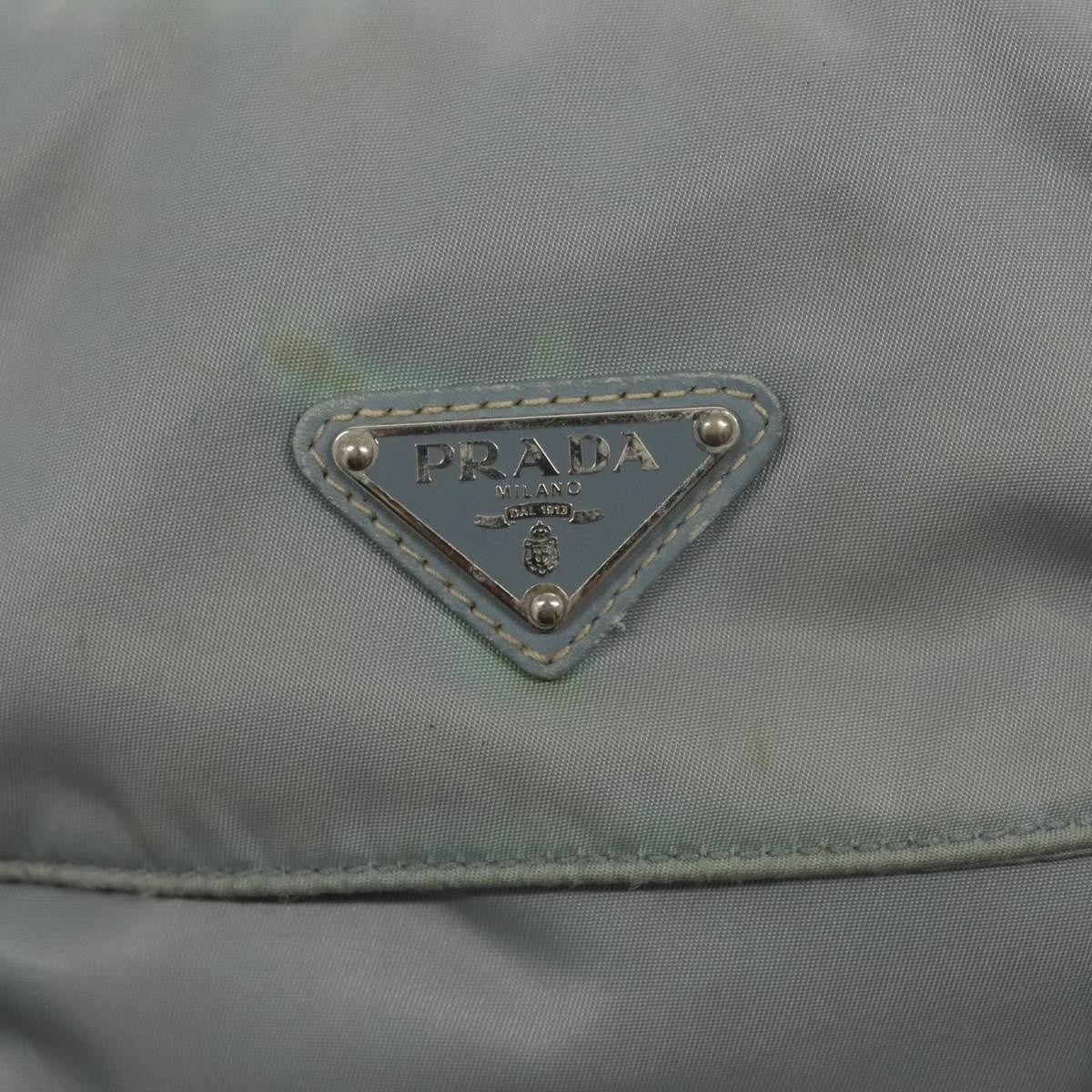 Prada PRADA Shoulder Bag Nylon Light Blue Silver Authentic ki5926