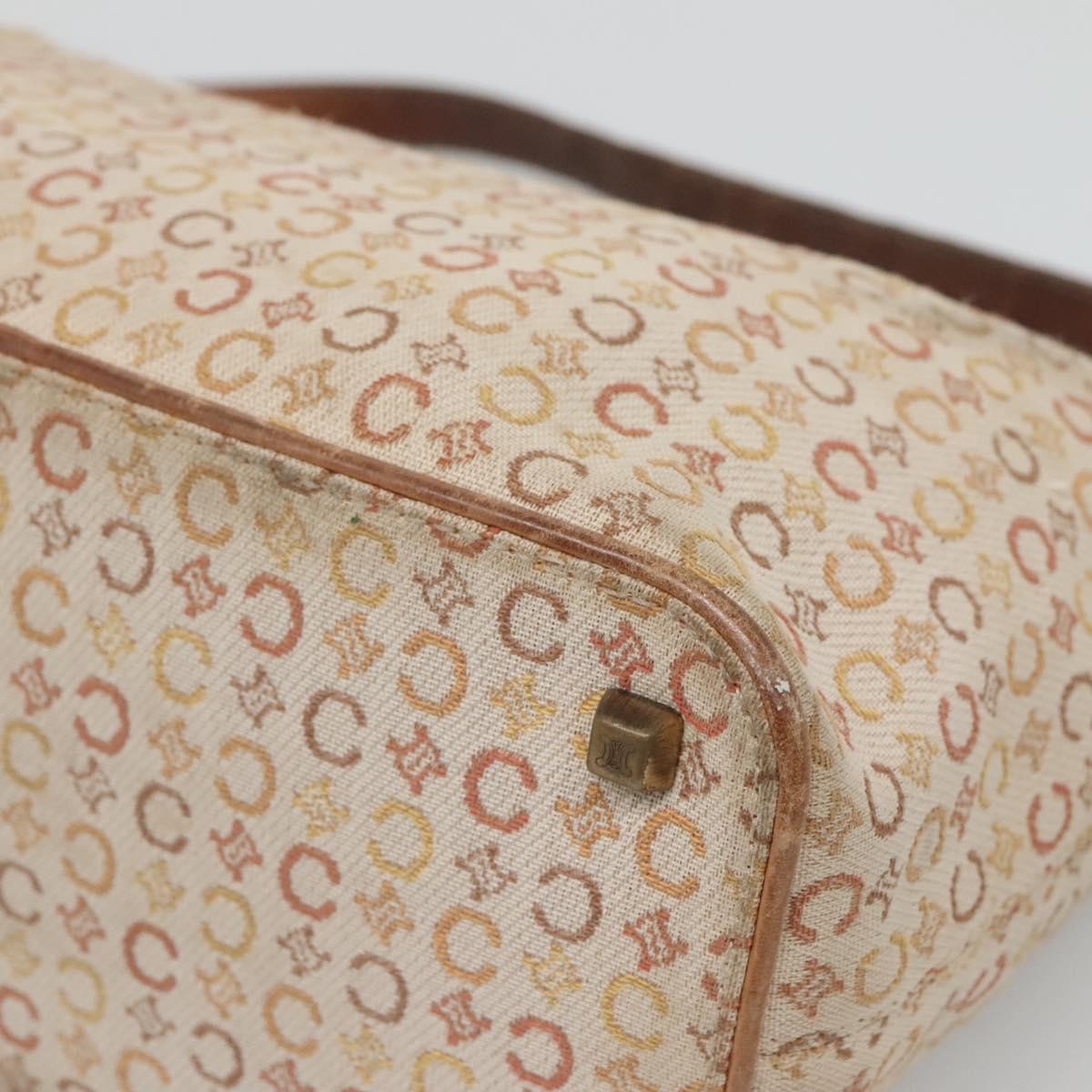 Celine CELINE C Macadam Canvas Shoulder Bag Beige Authentic bs28954
