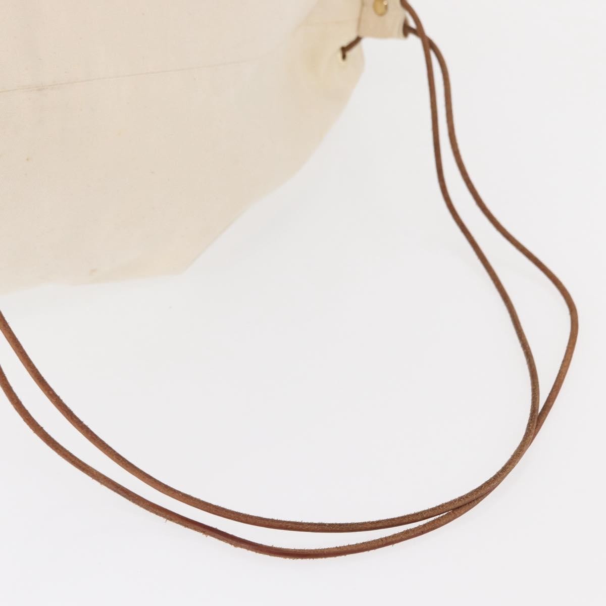 Hermès Hermès HERMES Porochon Mimir GM Shoulder Bag Canvas White Gold Authentic ka758