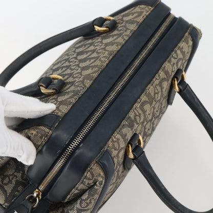 Dior Christian Dior Trotter Canvas Hand Bag Navy Gold Authentic gh760