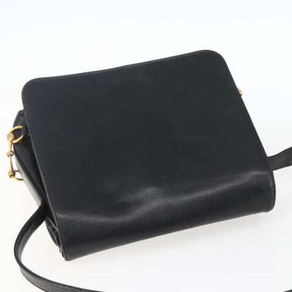 Gucci GUCCI Shoulder Bag Leather Black Silver 001 2214 Authentic ep13226