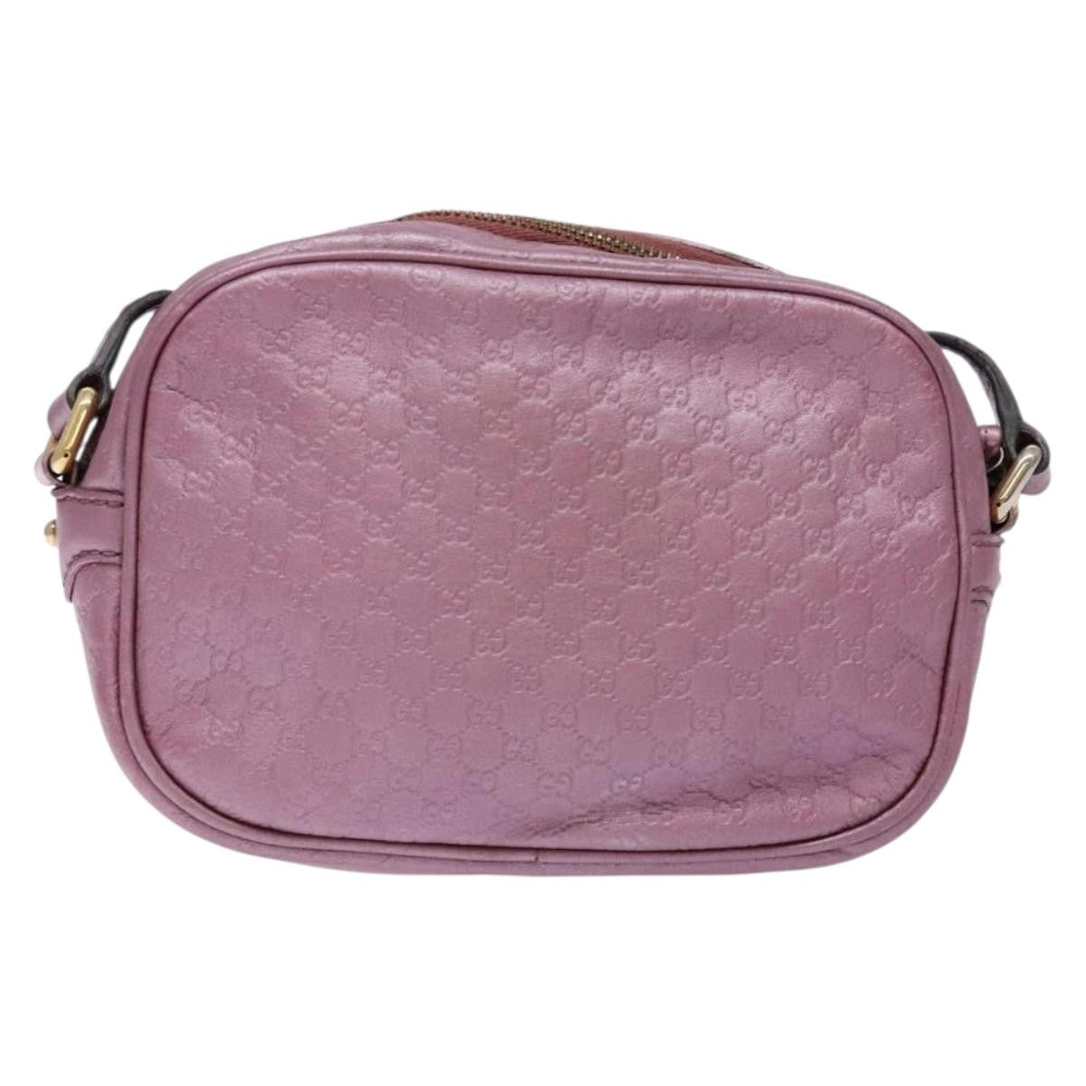Gucci GUCCI Micro GG Canvas Guccissima Bag Leather Pink Gold 309538 Authentic sw1136