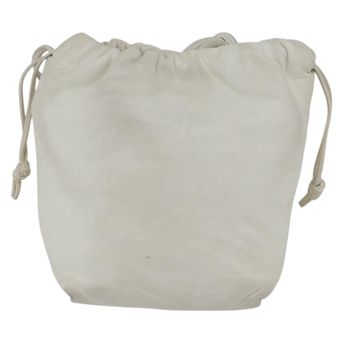Loewe LOEWE Anagram Shoulder Bag Leather White Gold Authentic 162166