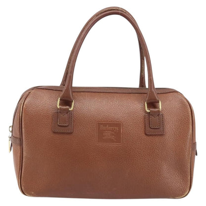 Burberrys Burberrys Hand Bag Leather Brown Gold Authentic ka3026