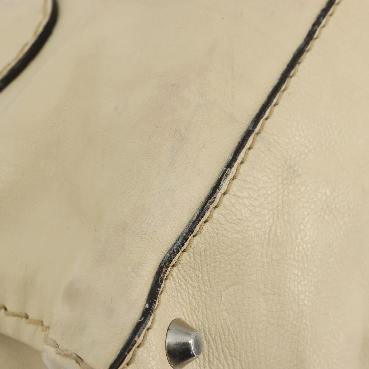Chloé Chloé Chloe Edith Boston Bag Leather Beige Silver Authentic bs30503