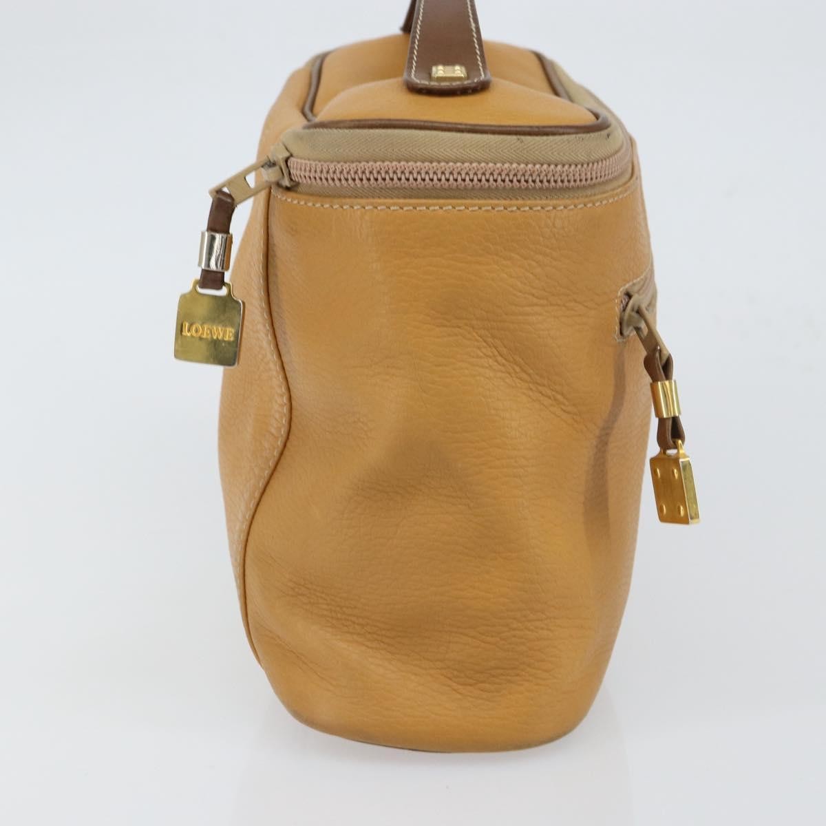 Loewe LOEWE Hand Bag Leather Beige Gold Authentic 165106