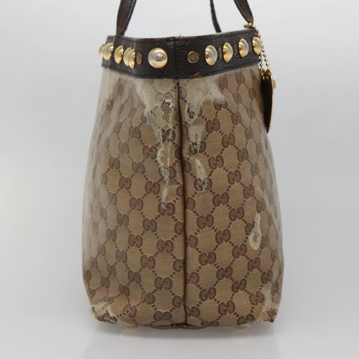 Gucci GUCCI GG Crystal Tote Bag Coated Canvas Beige Gold 207291 Authentic 139548