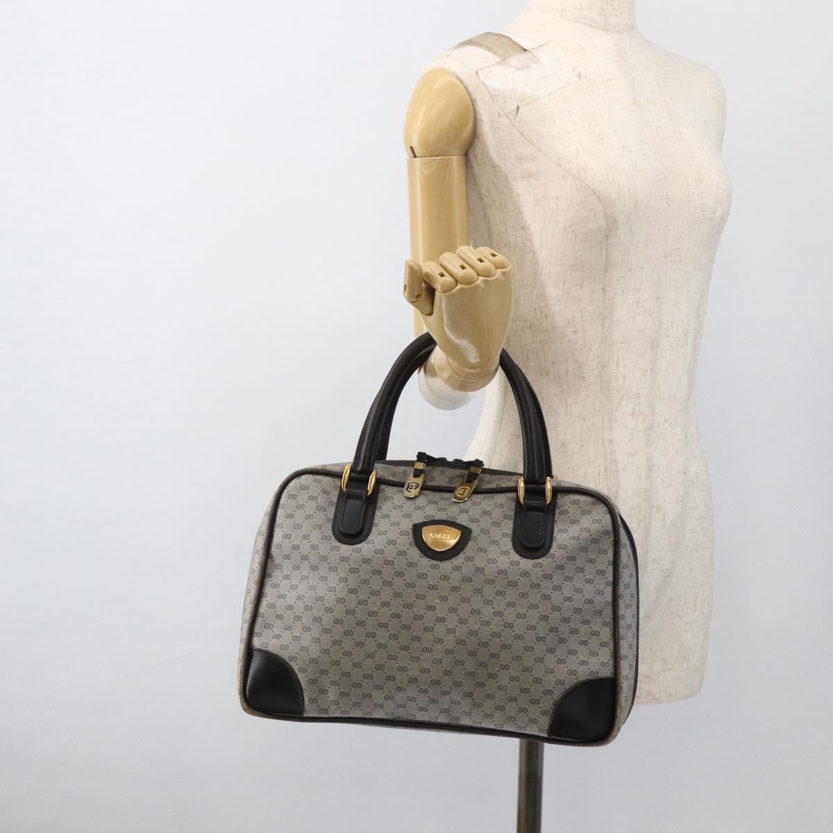 Gucci GUCCI Micro GG Supreme Hand Bag PVC Navy Gold 002 39 4330 Authentic fm5279