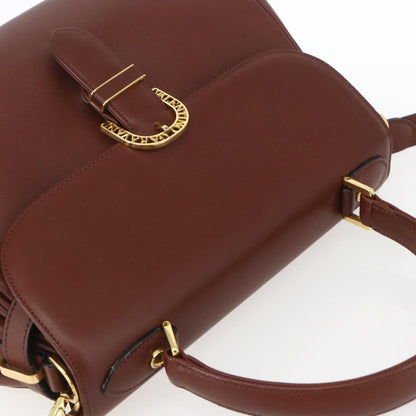 Valentino VALENTINO Hand Bag Leather 2way Brown Gold Authentic hk3311