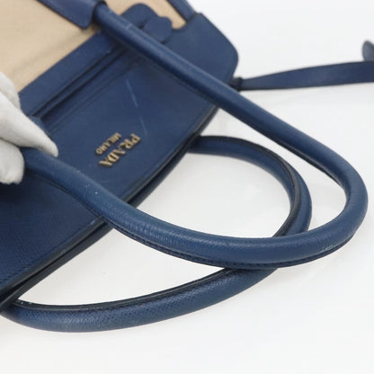 Prada PRADA Hand Bag Canvas 2way Beige Blue Authentic ka891