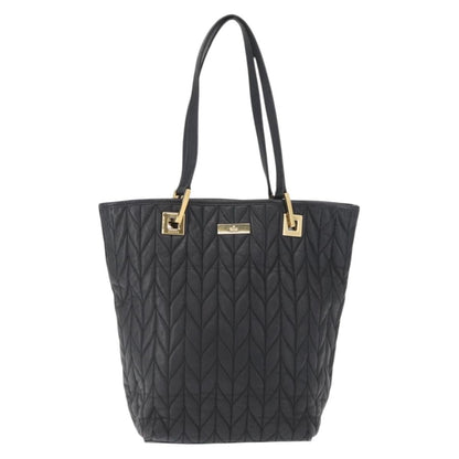 Gucci GUCCI Tote Bag Leather Black Gold 002 1099 Authentic 166099