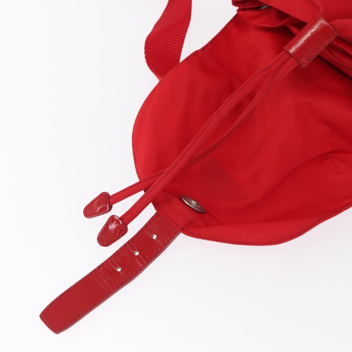 Prada PRADA Backpack Nylon Red Silver Authentic 164789 Bag