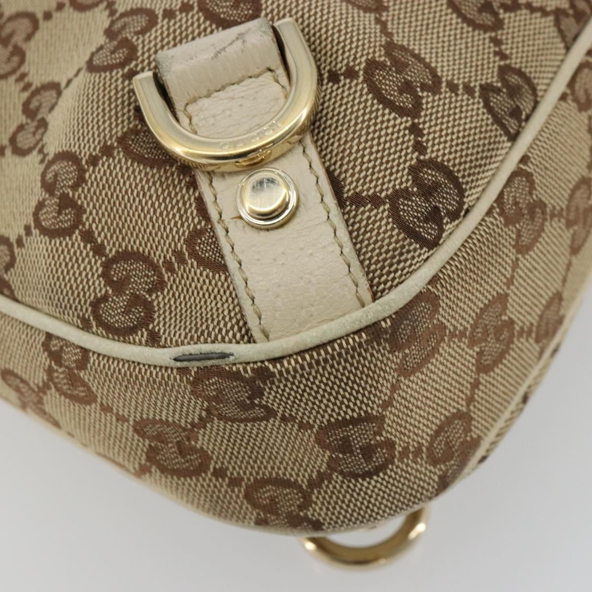 Gucci GUCCI GG Canvas Abbey Shoulder Bag Leather Beige Gold 130738 Authentic ka4349