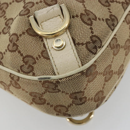 Gucci GUCCI GG Canvas Abbey Shoulder Bag Leather Beige Gold 130738 Authentic ka4349