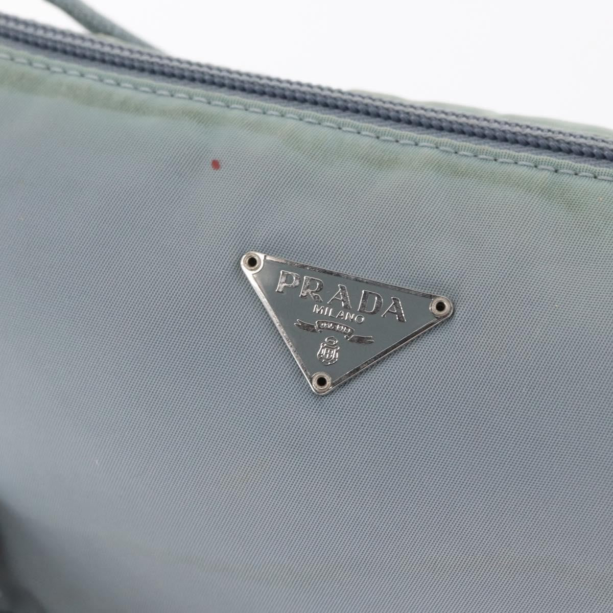 Prada PRADA Accessory Pouch Nylon Light Blue Silver Authentic 170583 Bag