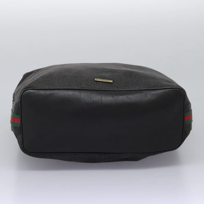 Gucci GUCCI Web Sherry Line Shoulder Bag Denim Black Red Green 73884 Authentic am8160