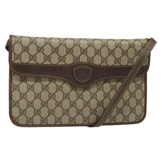 Gucci GUCCI GG Supreme Shoulder Bag PVC Beige Gold 004 904 0671 Authentic ep10822