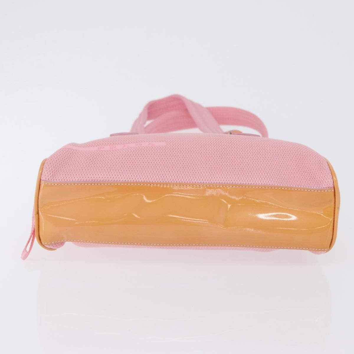 Prada PRADA Hand Bag Canvas Pink Silver Authentic 172212