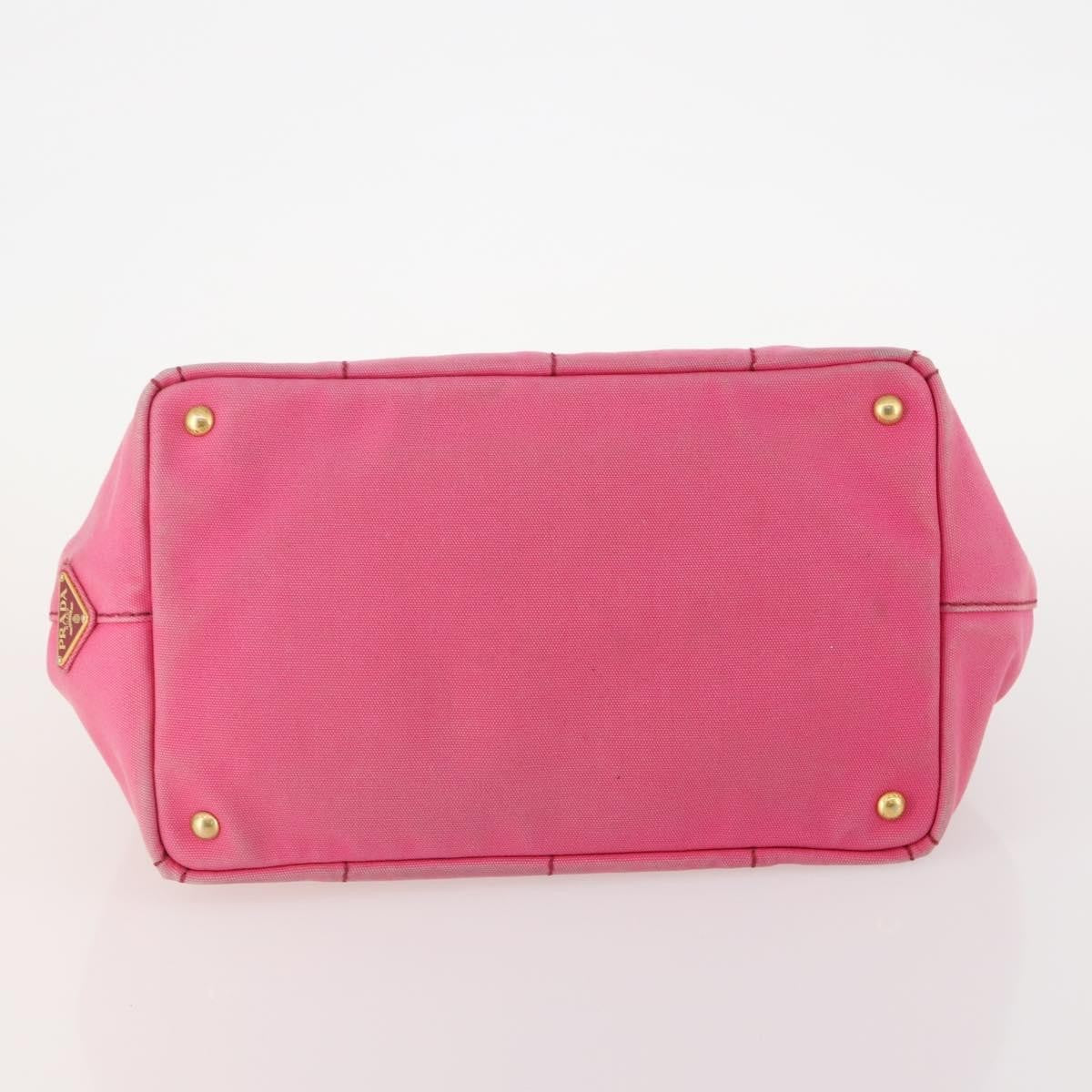 Prada PRADA Canapa Hand Bag Canvas 2 Set Pink Beige Authentic 174968
